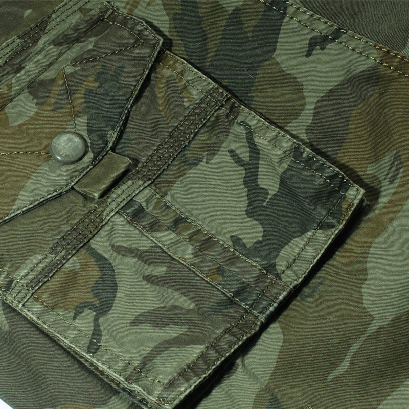 Shoeslazza Casual Cotton Camo Multi-pocket Men Shorts