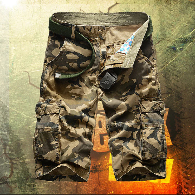 Shoeslazza Casual Cotton Camo Multi-pocket Men Shorts