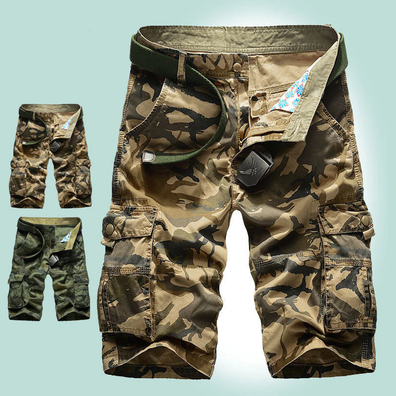 Shoeslazza Casual Cotton Camo Multi-pocket Men Shorts
