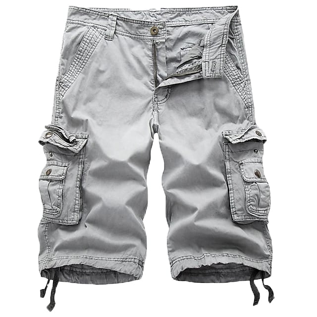 Shoeslazza Mens Cargo Shorts Multi Pockets Twill Cargo Shorts