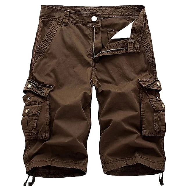 Shoeslazza Mens Cargo Shorts Multi Pockets Twill Cargo Shorts