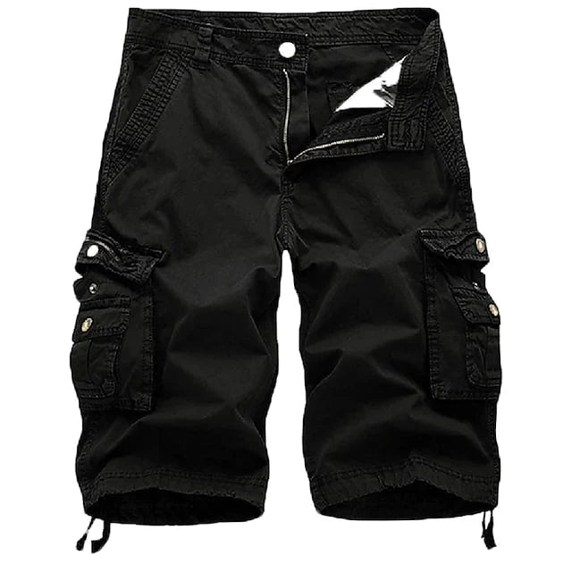 Shoeslazza Mens Cargo Shorts Multi Pockets Twill Cargo Shorts