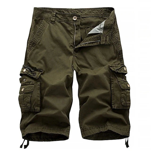 Shoeslazza Mens Cargo Shorts Multi Pockets Twill Cargo Shorts