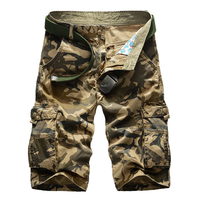 Shoeslazza Casual Cotton Camo Multi-pocket Men Shorts