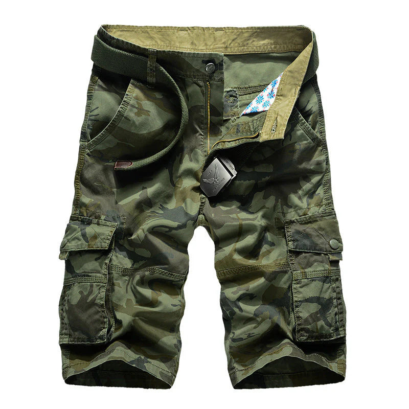 Shoeslazza Casual Cotton Camo Multi-pocket Men Shorts