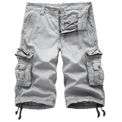 Shoeslazza Mens Cargo Shorts Multi Pockets Twill Cargo Shorts