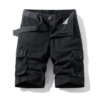 Shoeslazza Casual Cotton Camo Multi-pocket Men Shorts