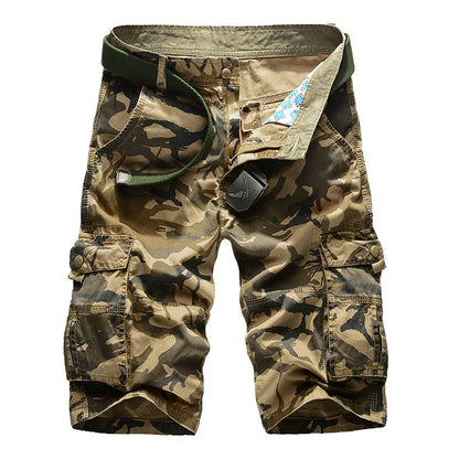 Shoeslazza Casual Cotton Camo Multi-pocket Men Shorts
