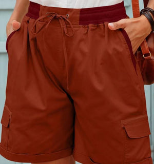 High waist ladies casual loose shorts