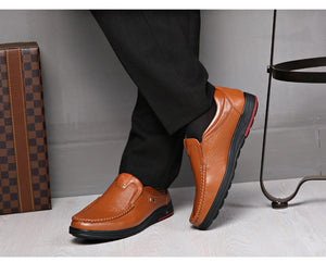 🔥Hot Sale🎁--50% OFF 🎉 Mens Genuine Leather Soft Insole Casual Business Slip On Loafers