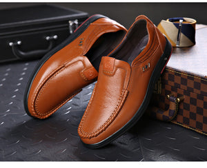 🔥Hot Sale🎁--50% OFF 🎉 Mens Genuine Leather Soft Insole Casual Business Slip On Loafers