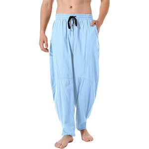 Men's Linen Cotton Loose Fit Casual Pants