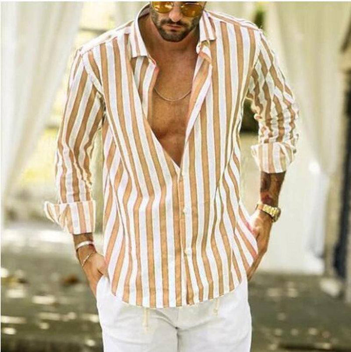 Men's Striped Long Sleeve Shirt