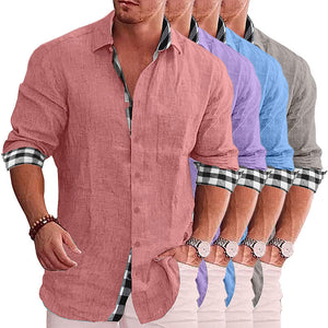 2022 Summer Gentleman Paneled Casual Buttons Pocket Shirt