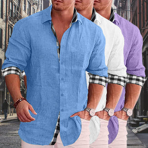 2022 Summer Gentleman Paneled Casual Buttons Pocket Shirt