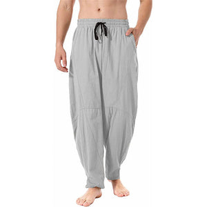 Men's Linen Cotton Loose Fit Casual Pants