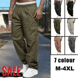 Men's Cargo Pants Relaxed Fit Sport Pants Jogger Sweatpants Drawstring Outdoor Trousers with Pockets