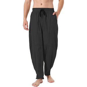 Men's Linen Cotton Loose Fit Casual Pants