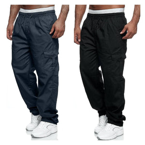 Men's Cargo Pants Relaxed Fit Sport Pants Jogger Sweatpants Drawstring Outdoor Trousers with Pockets