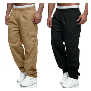 Men's Cargo Pants Relaxed Fit Sport Pants Jogger Sweatpants Drawstring Outdoor Trousers with Pockets