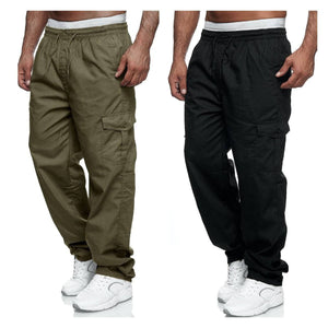 Men's Cargo Pants Relaxed Fit Sport Pants Jogger Sweatpants Drawstring Outdoor Trousers with Pockets