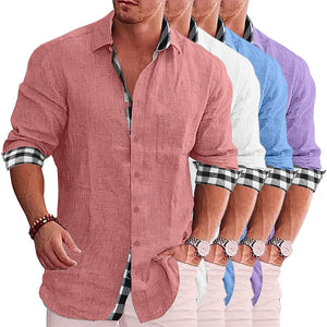 2022 Summer Gentleman Paneled Casual Buttons Pocket Shirt