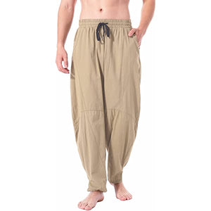 Men's Linen Cotton Loose Fit Casual Pants