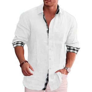 2022 Summer Gentleman Paneled Casual Buttons Pocket Shirt