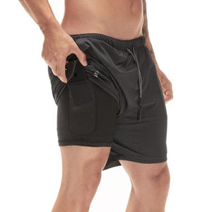 Men's running training quick-drying double-layer shorts