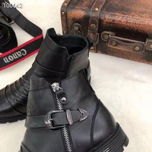 (Christmas pre-sale)Men Hand Embossed Zipper Martin Boots