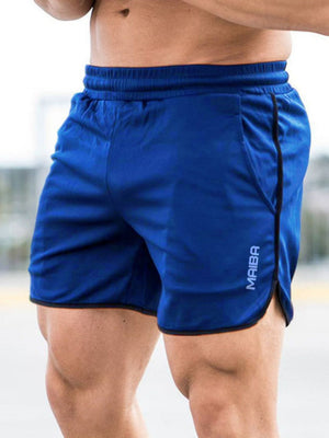 Men's Monogrammed Solid Color Sports Shorts