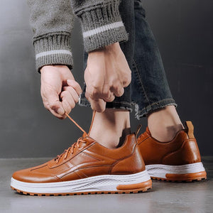 Autumn Men's Leather Shoes Dress Lace-up Shoes