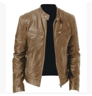 Men Black Moto Leather Jacket