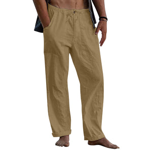 Men's linen beach casual loose-fitting pants