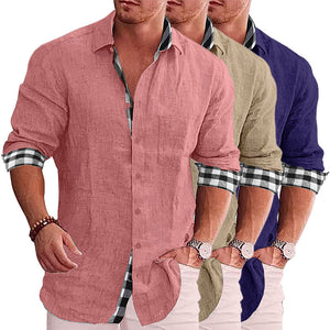 2022 Summer Gentleman Paneled Casual Buttons Pocket Shirt