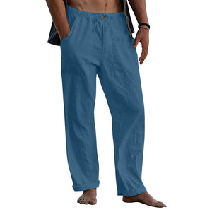 Men's linen beach casual loose-fitting pants