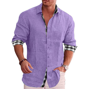 2022 Summer Gentleman Paneled Casual Buttons Pocket Shirt