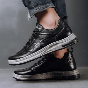 Autumn Men's Leather Shoes Dress Lace-up Shoes