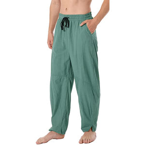 Men's Linen Cotton Loose Fit Casual Pants