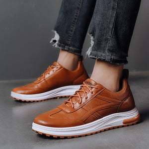 Autumn Men's Leather Shoes Dress Lace-up Shoes