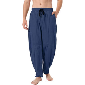 Men's Linen Cotton Loose Fit Casual Pants