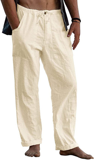 Men's linen beach casual loose-fitting pants