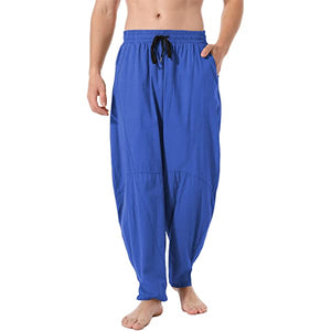 Men's Linen Cotton Loose Fit Casual Pants