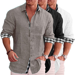 2022 Summer Gentleman Paneled Casual Buttons Pocket Shirt