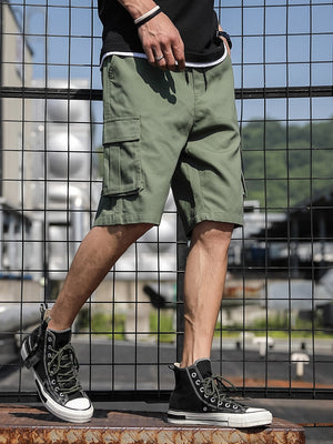 Men Letter Patched Drawstring Shorts