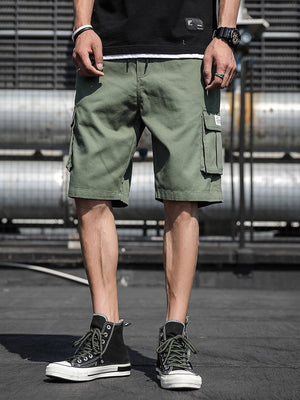 Men Letter Patched Drawstring Shorts