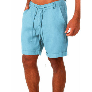 Linen Pure Color Casual Shorts