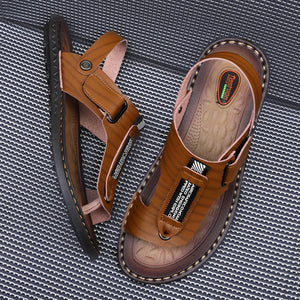 New Men Comfortable Leather Beach Sandals