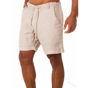 Linen Pure Color Casual Shorts