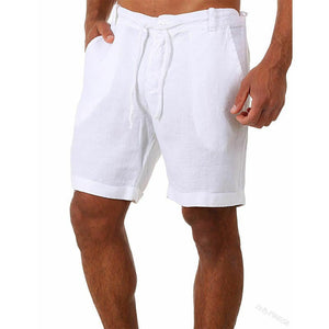 Linen Pure Color Casual Shorts